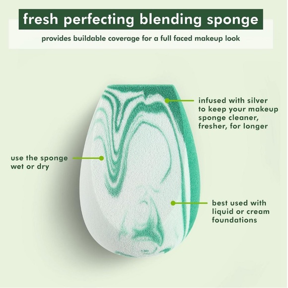 $4❤️‍🔥 EcoTools Fresh Perfecting Makeup Blending Green Beauty Sponge 🪞 NEW - Picture 3 of 10